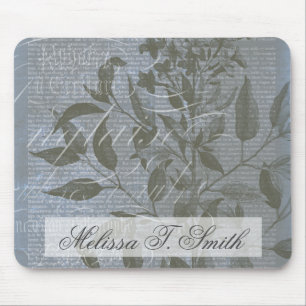 Tapis De Souris Ajoutez votre nom   Fleur de Bleu I