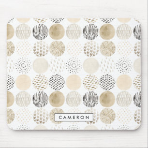 Tapis De Souris Ajoutez votre nom   Motif circulaire Abstrait neut