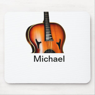 Tapis De Souris Ajoutez votre nom texte brun amateur de violon mus