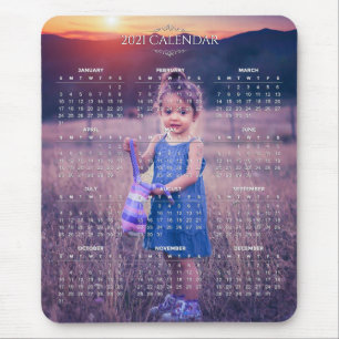 Tapis De Souris Ajoutez votre propre calendrier photo 2021 Mouse