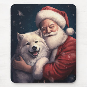 Tapis De Souris Akita avec Noël du Père Noël