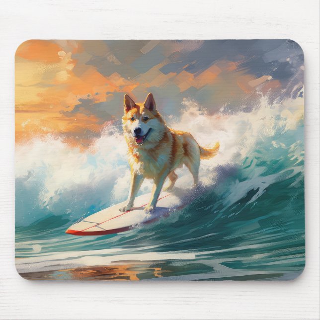Tapis De Souris Akita Beach Surf Peinture (Devant)
