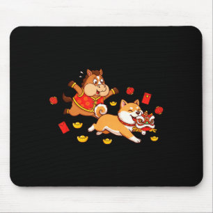 Tapis De Souris Akita Cheval Chinois Drôle Enfants Hommes Femmes J