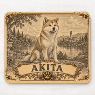 Tapis De Souris Akita, Chien de Patrimoine Vintage