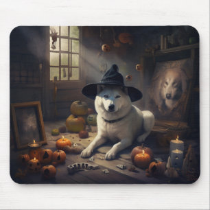 Tapis De Souris Akita Citrouilles Halloween effroi