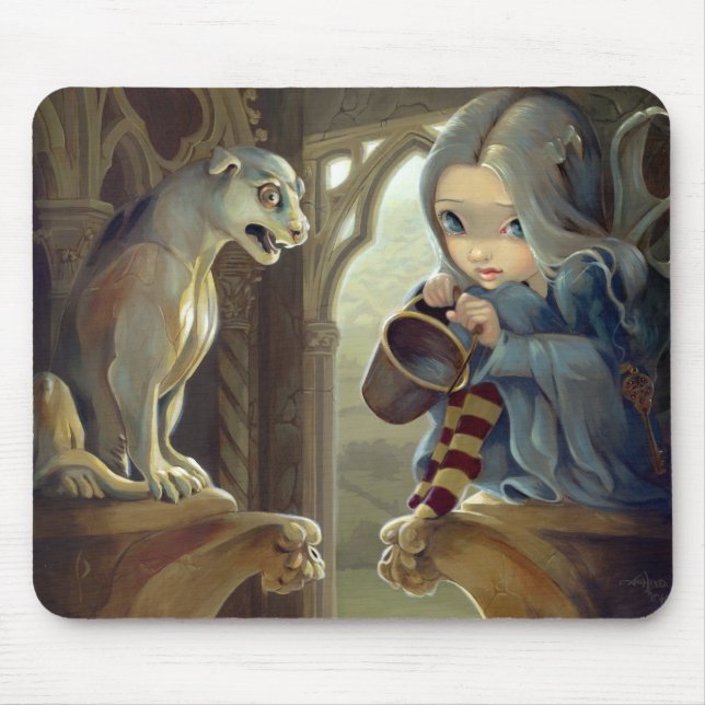 Tapis De Souris "Alannah et la gargouille" Mousepad (Devant)