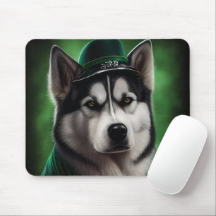 Tapis De Souris Alaskan Malamute chien en robe de fête St. Patrick