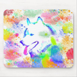 Tapis De Souris Alaskan Malamute Chien Watercolor Art Portrait