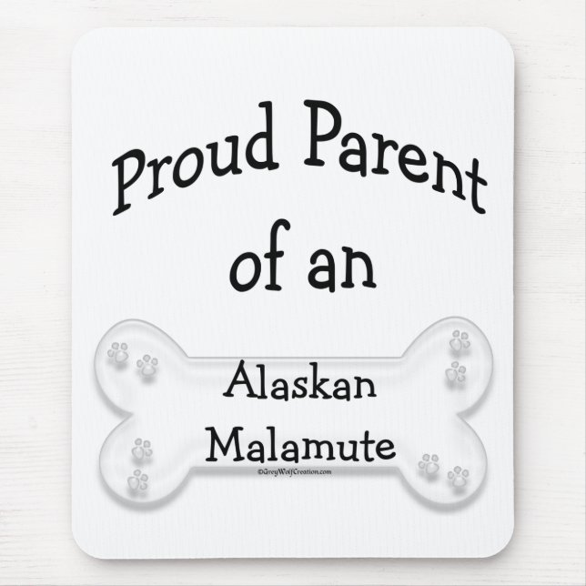 Tapis De Souris Alaskan Malamute Fier Parent (Devant)