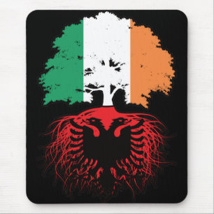 Tapis De Souris Albanie Drapeau des racines d'arbres en Irlande