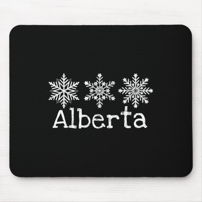 Tapis De Souris Alberta Canada Ski Ski Ski Snowflakes hiver (Devant)