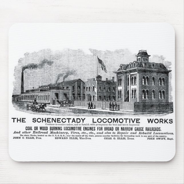 Tapis De Souris Alco-Schenectady Locomotive Works, 1870 (Devant)