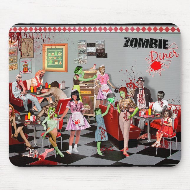 Tapis De Souris Alfombrilla De Coche Zombie Diner (Devant)