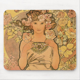Tapis De Souris Alfons Mucha ~ Le rose