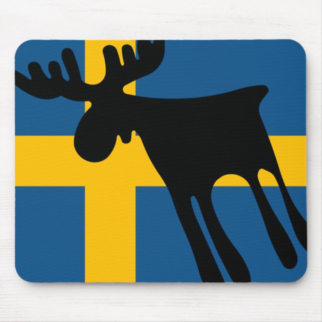 Tapis De Souris Älg / Moose med Svenska flaggan (Devant)