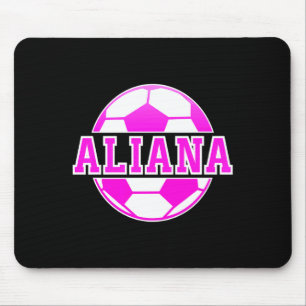 Tapis De Souris Aliana nom filles football jouer football fan de s