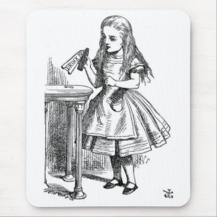 Tapis De Souris Alice avec la "boisson je" bouteille