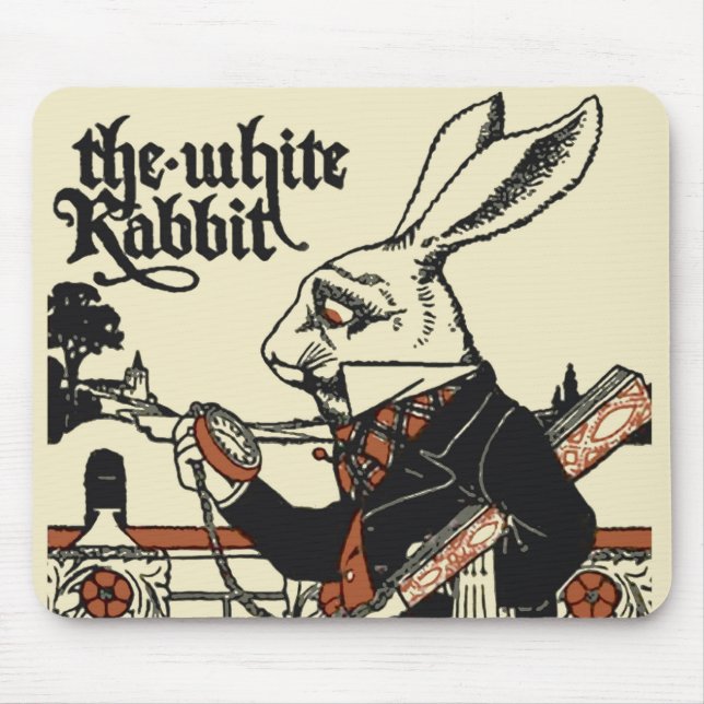 Tapis De Souris Alice Lapin Blanc Classique Wonderland  (Devant)