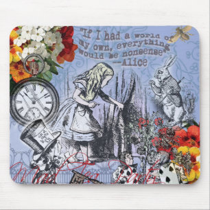 Tapis De Souris Alice nonsense rideau merveilleux - Bleu
