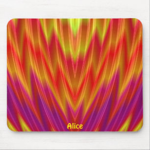 Tapis De Souris ALICE ~ Pad de souris rouge, jaune et violet
