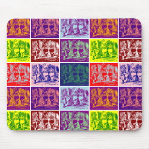 Tapis De Souris Alice rencontre Tweedledum et Tweedledee pop art