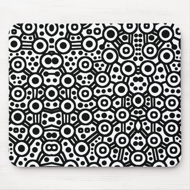 Tapis De Souris Alien Circuit III - Black on White (Devant)