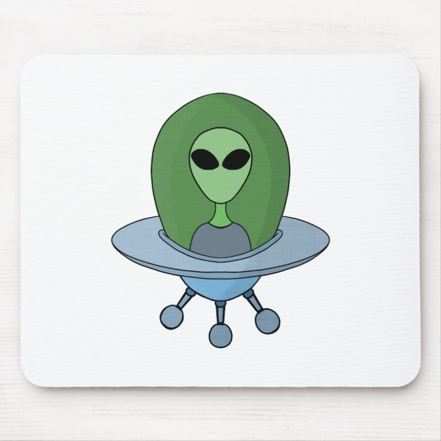 Tapis De Souris Alien dans son petit vaisseau spatial (Devant)