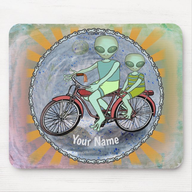 Tapis de souris Alien en vélo Scifi (Devant)