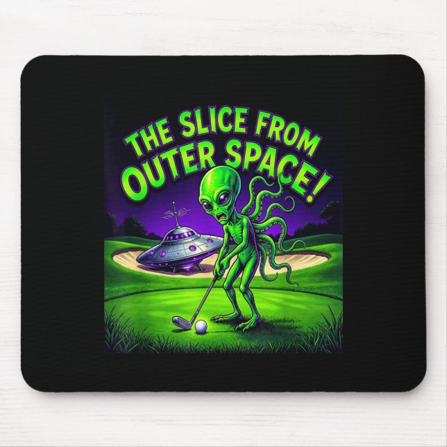 Tapis De Souris Alien golfeur drôle la tranche de l'espace (Devant)