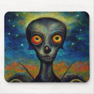 Tapis De Souris Alien Insectoïde de style rétro