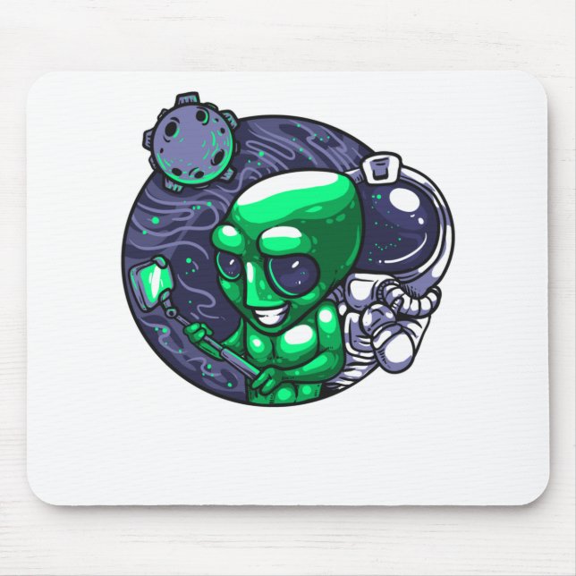 Tapis De Souris Alien Selfie Snap Pour Astronome Enseignant Ventil (Devant)