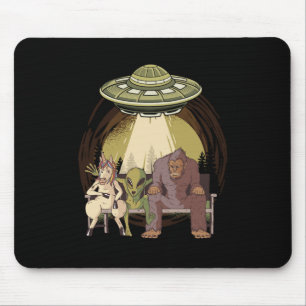 Tapis De Souris Alien Unicorn Bigfoot Aliens UFO Believer Cadeau