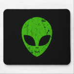 Tapis De Souris alien vert tête pour science-fiction extraterrestr<br><div class="desc">alien tête verte de science-fiction visage sourire extraterrestre grunge</div>