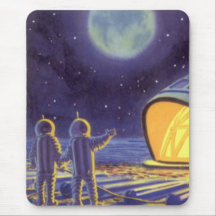 Tapis De Souris Aliens de science-fiction vintages sur Blue Planet