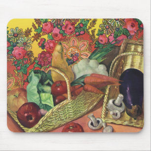 Tapis De Souris Alimentation Biologique, Légumes de jardin, Fleurs