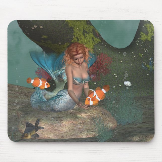 Tapis De Souris Alimentation de la sirène Mousepad de fishies (Devant)