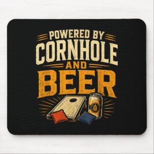 Tapis De Souris Alimenté par cornhole et bière drôle de tailgate