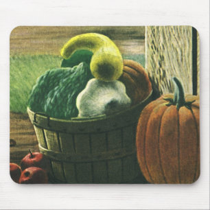 Tapis De Souris Aliments Anciens, Courges d'Hiver, Citrouille et P