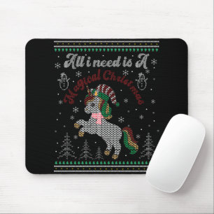 Tapis De Souris All I Need Is A Magical Christmas, Unicorn