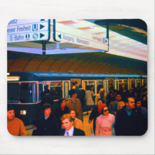 Tapis De Souris Allemagne vintage Gare de Munich Marienplatz