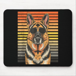 Tapis De Souris Allemand de berger fier hommes femmes chien vintag