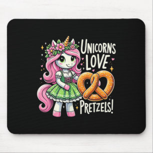 Tapis De Souris Allemand Drindl Unicorn Love Pretzels Funny Kids