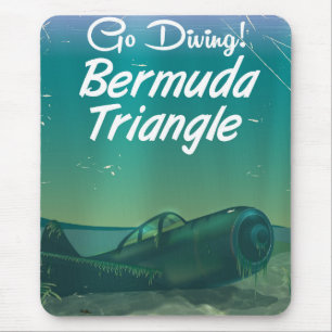 Tapis De Souris Aller plonger ! Affiche de voyage triangle des Ber