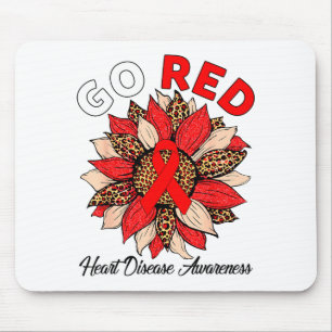 Tapis De Souris Aller Ruban Rouge Maladie Cardiaque Sensibilisatio