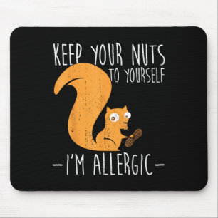 Tapis De Souris Allergie Aux Noix I Écureuil Alimentation Allergie