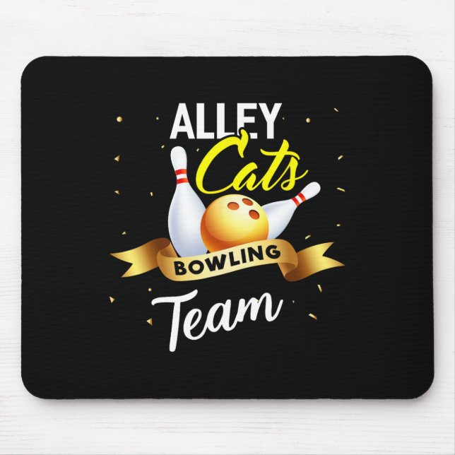 Tapis De Souris Alley Cat Bowling Shirt Funny Bowler Bowler Bowlin (Devant)