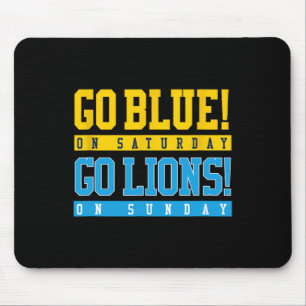 Tapis De Souris Allez Bleu ! Samedi Go Lions ! Le dimanche de foot