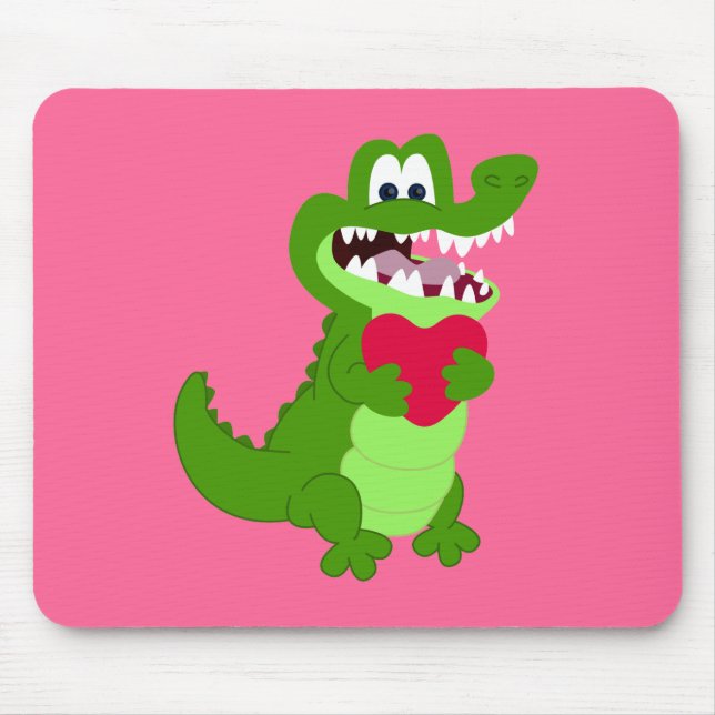 Tapis De Souris Alligator dans l'amour (Devant)