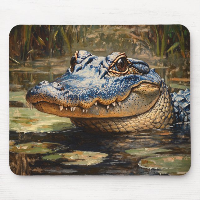 Tapis De Souris Alligator dans les Everglades Wildlife Art (Devant)