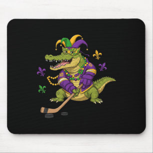 Tapis De Souris Alligator de hockey Crocodile Mardi Gras femmes ho